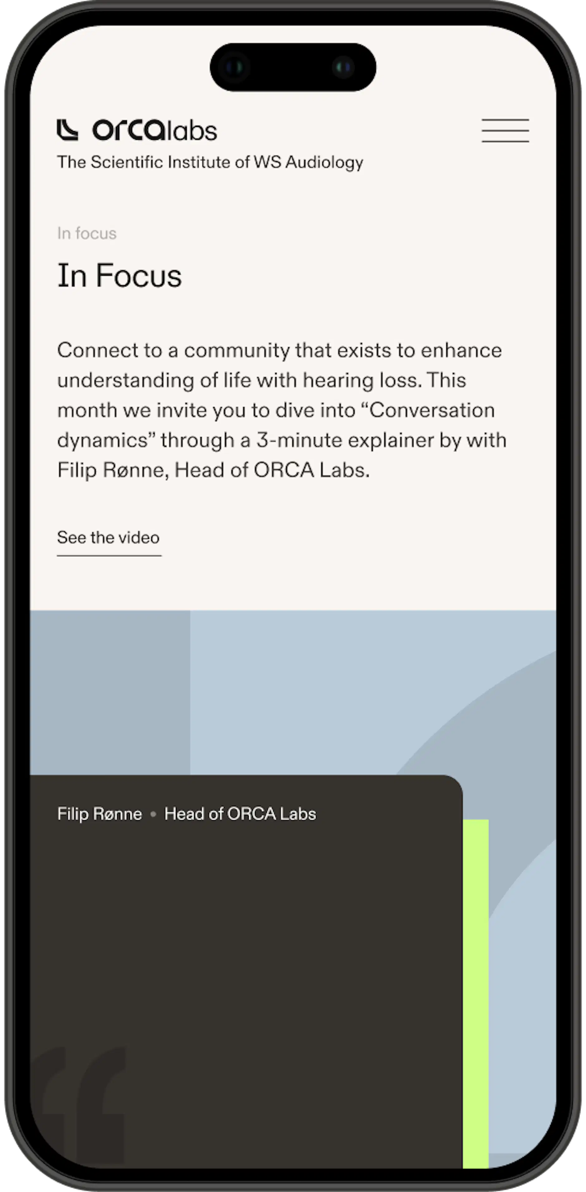 ORCA Labs website for WSA